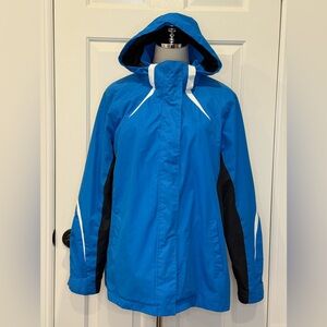 Women's Ski Snow Rain Jacket Insulated in Blue, Black, White - XL